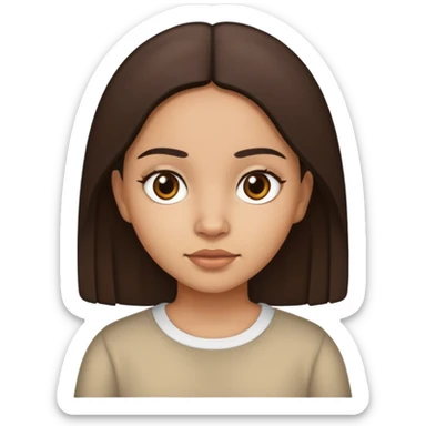 Light skin brown mexican girl with straight dark brown hair sticker
