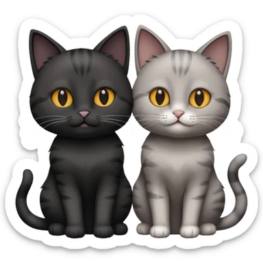 You can make an emoji of two cats looking at each other, one black and the other gray. sticker