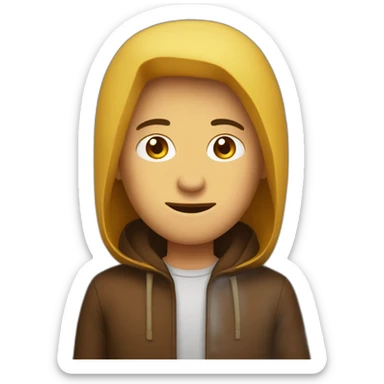 homme capuche brun sticker