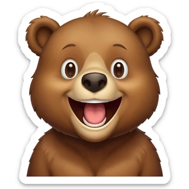 Realizamr un emoji de un oso riéndose  a carcajadas como este emoji 🤣 sticker