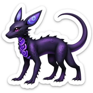 Gothic Nebulae Salandit-Umbreon-Fakémon-hybrid-creature (full body)  sticker