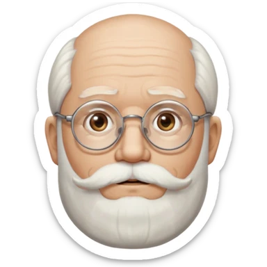 An old man with a beard and glasses and a little bit of hair on top named phillis sticker