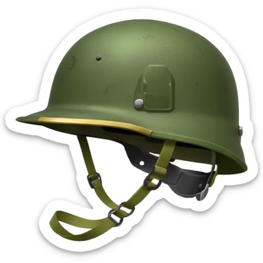 us army helmet, minimalist, green color, strap sticker