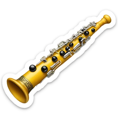 Original yellow wooden baroque oboe from 17 century without keys sticker