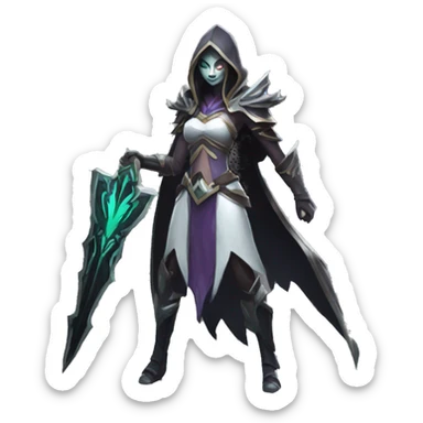 Without background, Hero Female Phantom Assasin from Dota 2, which disappears and Black King Bar appears sticker