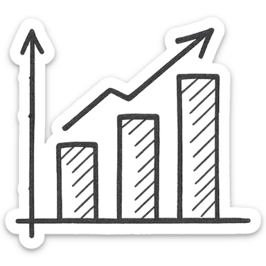 hand-drawn graph icon with sketchy lines sticker