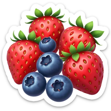 strawberries, blueberries, raspberries fun sticker