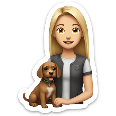 dogs with a girl sticker