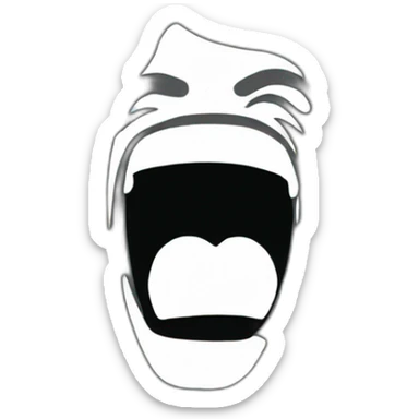 a silhouete man screaming  sticker
