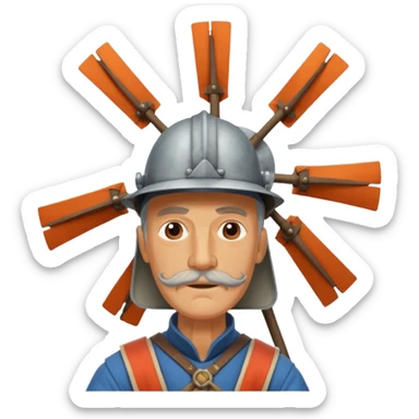 Don Quixote tilting at windmill sticker