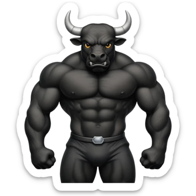 bull black sticker