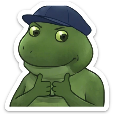 Arms crossed holding neck laughing guy sticker