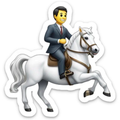 banker sittin on the white horse galloping sticker
