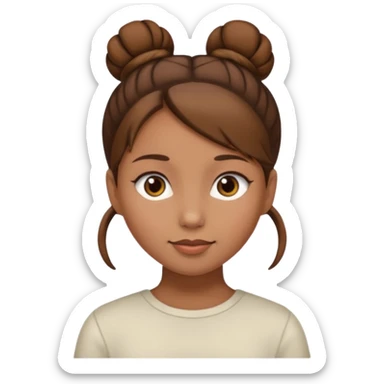 Girl with light brow skin and brown hair in a single bun sticker
