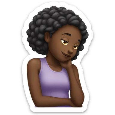 Black girl patting head sticker