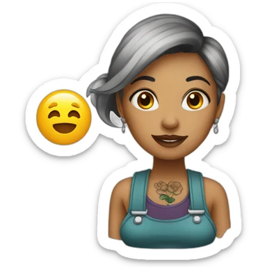 women tattoo artist sticker