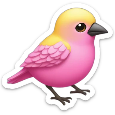 pink canary with x'ed out eyes sticker