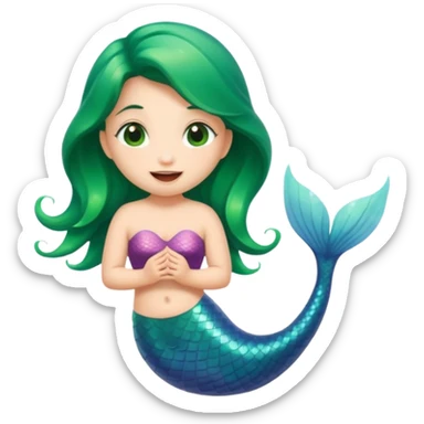 A cute mermaid emoji, drooling and looking naughty and mischievous.  sticker