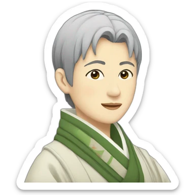 lgbt-wearing-a-scarf-in-the-heian-era-with-short-hair sticker