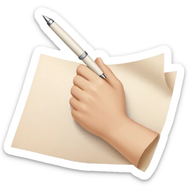 
A glowing hand emerges from a piece of paper, holding out a pen. The present self reaches for it, symbolizing the moment of taking action and breaking free from procrastination. sticker
