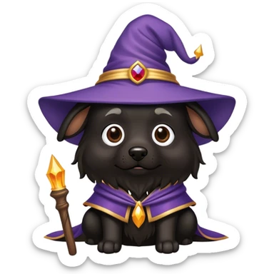 black dog Wizard sticker