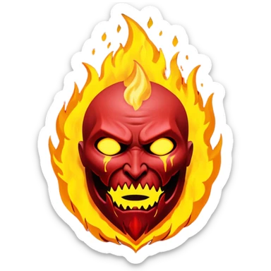 Blood of chaos in god of war with burn fire sticker