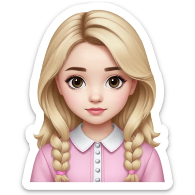 Sabrina Carpenter blonde pop star in a pink and white outfit, Short n' Sweet look sticker