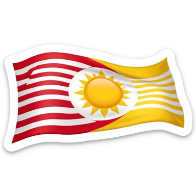 Kurdistan flag red on top white in middle and red down There and in middle yellow sun  sticker