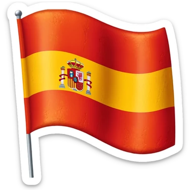 waving spain flag without stick sticker