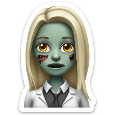 corporate zombie girl sticker