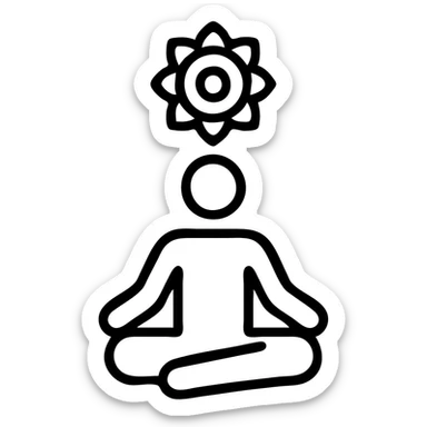 icon on the theme of yoga chakra classes.  sticker