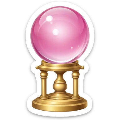 A pink crystal ball and tarot deck sticker