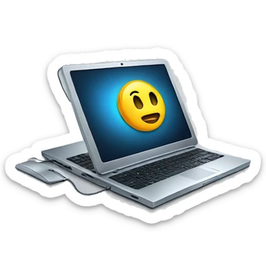 technology represented as a laptop and network sticker