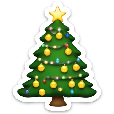 Christmas tree with lights and no ornaments  sticker