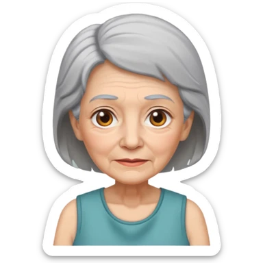 old lady sleeveless sticker