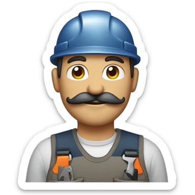 repairman with mustache sticker