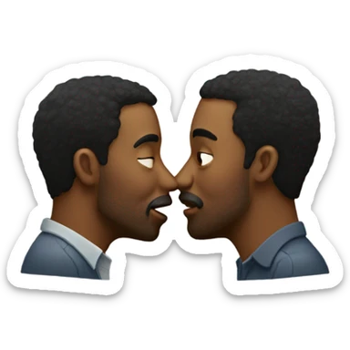 two men kissing sticker