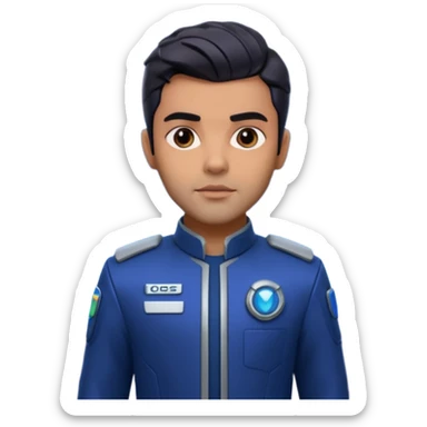 Sean Teale as Tristan Doctor standing heroically on an alien planet sticker