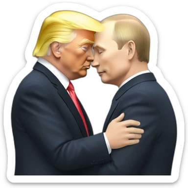 trump-and-putin-kissing,-lgbtq+ friendly, positivity, inclusiveness sticker