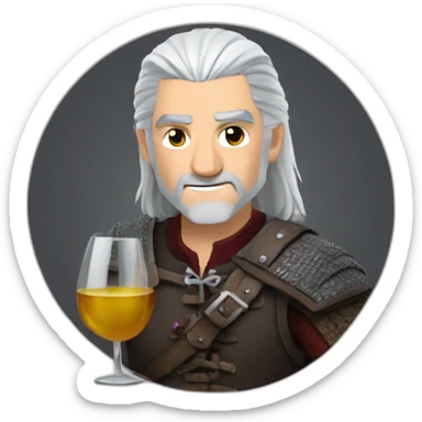 Geralt of Rivia with wine  sticker