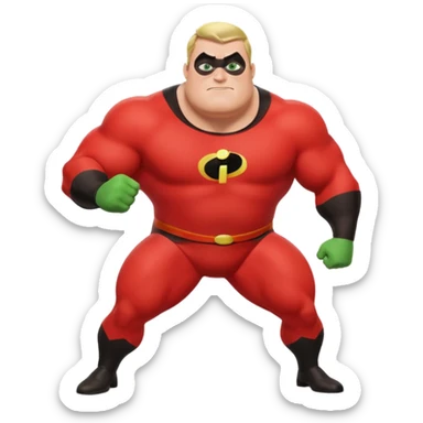 green fat mr incredible farting sticker