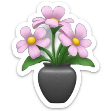 flower inside a granite vase sticker