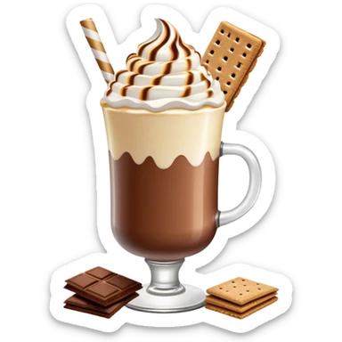 gourmet boozy s'mores milkshake, decadent and chocolatey sticker