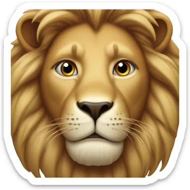 lion face, deep glance sticker