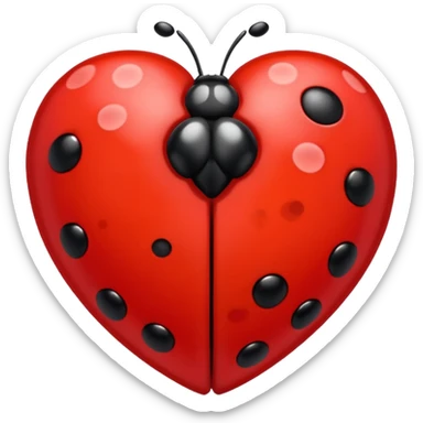 ladybug with hearts sticker