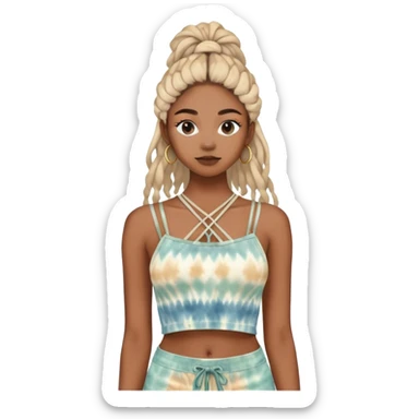 Moonlit weaves clothing crop top strappy in the front tie dye earth tones sticker