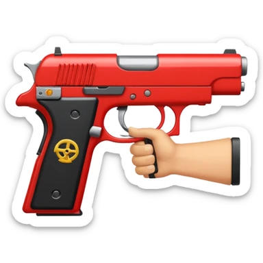 Un persona Blanco una gora de lado y una pistola sticker