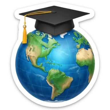 Earth with 🎓 sticker