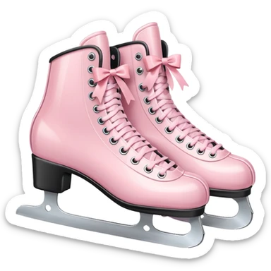 two pastel pink ice skates with bows sticker