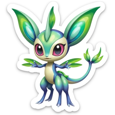 Colorful Shiny Painted Splashed Exotic Meloetta-Celebi-Palkia-Virizion-Venom-Stitch-Fakémon-creature-hybrid sticker